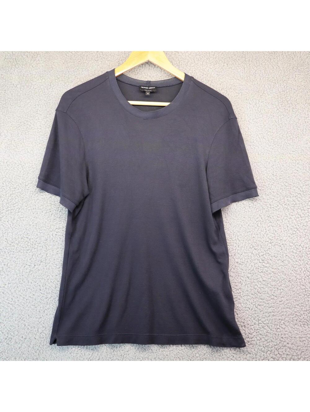 Giorgio Armani Ribbed T-Shirt Black Italy sz 48